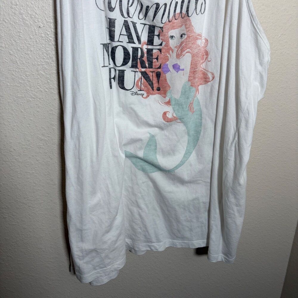 Disney Little Mermaid Tank Top Women's 4X White Sleeveless Ariel Shirt - Picture 3 of 7